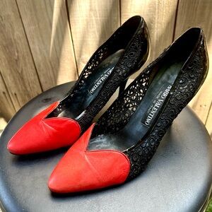Mario Valentino Vintage Heart and Lace Heels